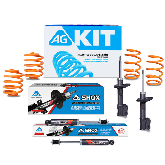 Kit Deportivo Resortes Ag Xtreme y Amortiguadores Ag Shox Chevrolet Corsa All Kit 8 Piezas