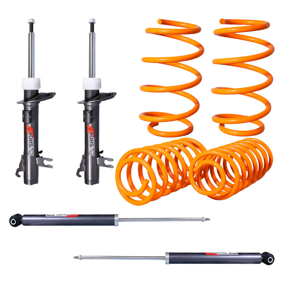 Kit Deportivo Resortes Ag Xtreme y Amortiguadores Ag Shox Ford Fiesta 2003-2010 Kit 8 Piezas