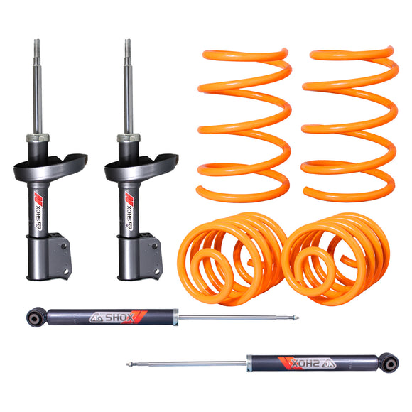 Kit Deportivo Resortes Ag Xtreme y Amortiguadores Ag Shox Nissan Platina All Kit 8 Piezas