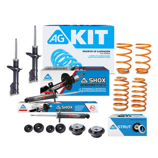 Resortes Deportivos, Amortiguadores Deportivos y Bases AG Volkswagen Golf A3 (México, Aro Grande) 1992-1998 Delanteros y Traseros