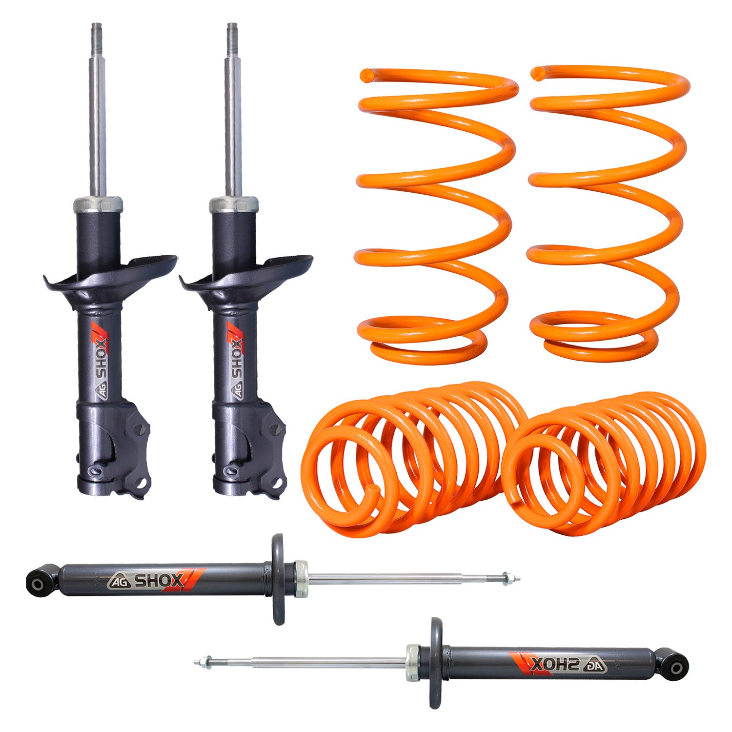 Kit Deportivo Resortes Ag Xtreme y Amortiguadores Ag Shox Volkswagen Golf A3 Aro G 91-94 Kit 8 Piezas