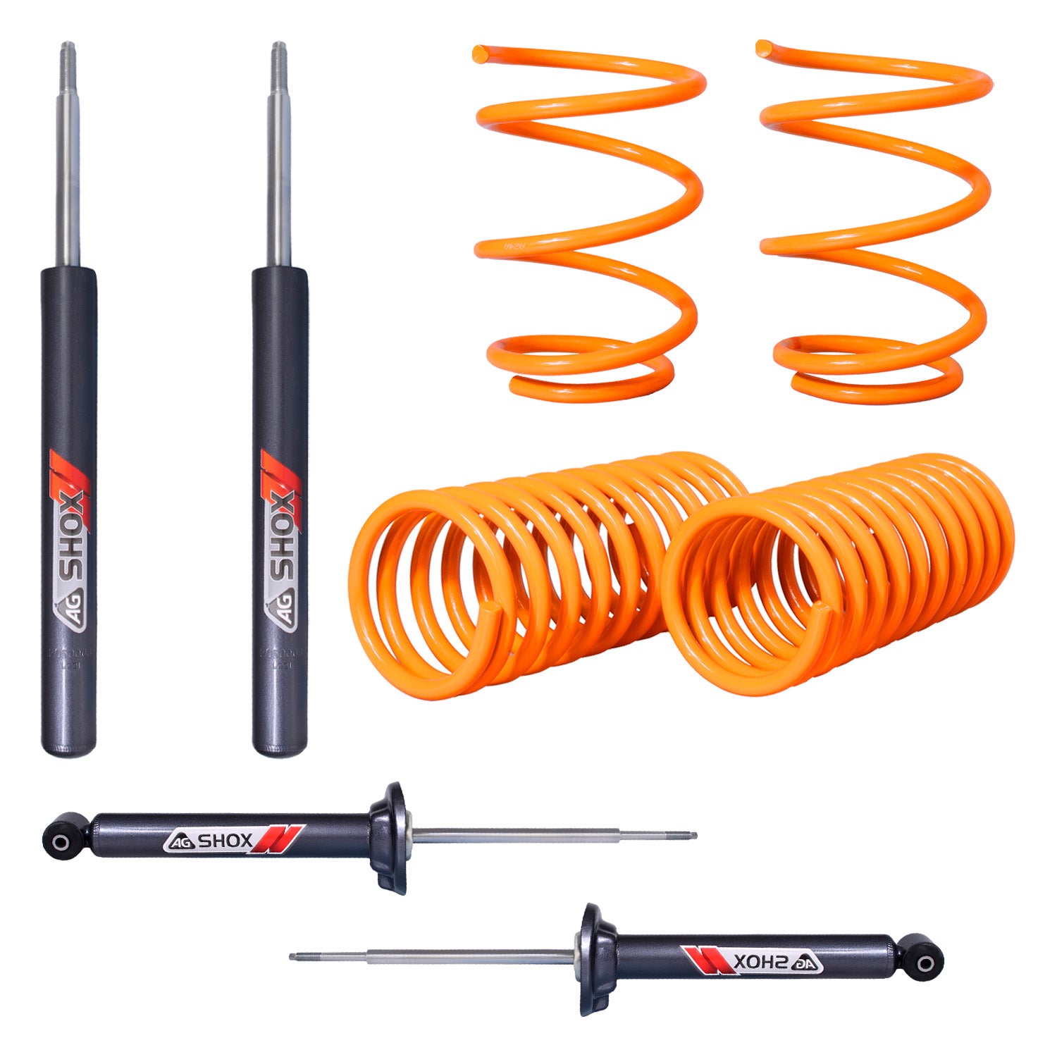 Kit Deportivo Resortes Ag Xtreme y Amortiguadores Ag Shox Volkswagen Pointer Todos Kit 8 Piezas