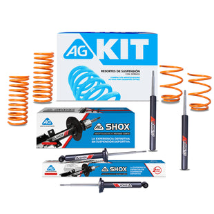 Kit Deportivo Resortes Ag Xtreme y Amortiguadores Ag Shox Volkswagen Pointer Todos Kit 8 Piezas