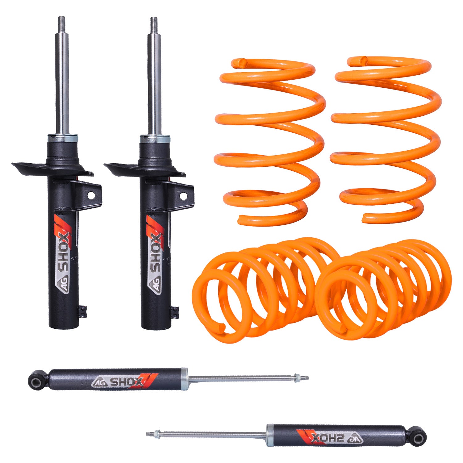 Kit Deportivo Resortes Ag Xtreme y Amortiguadores Ag Shox Seat Leon 06-12 Kit 8 Piezas