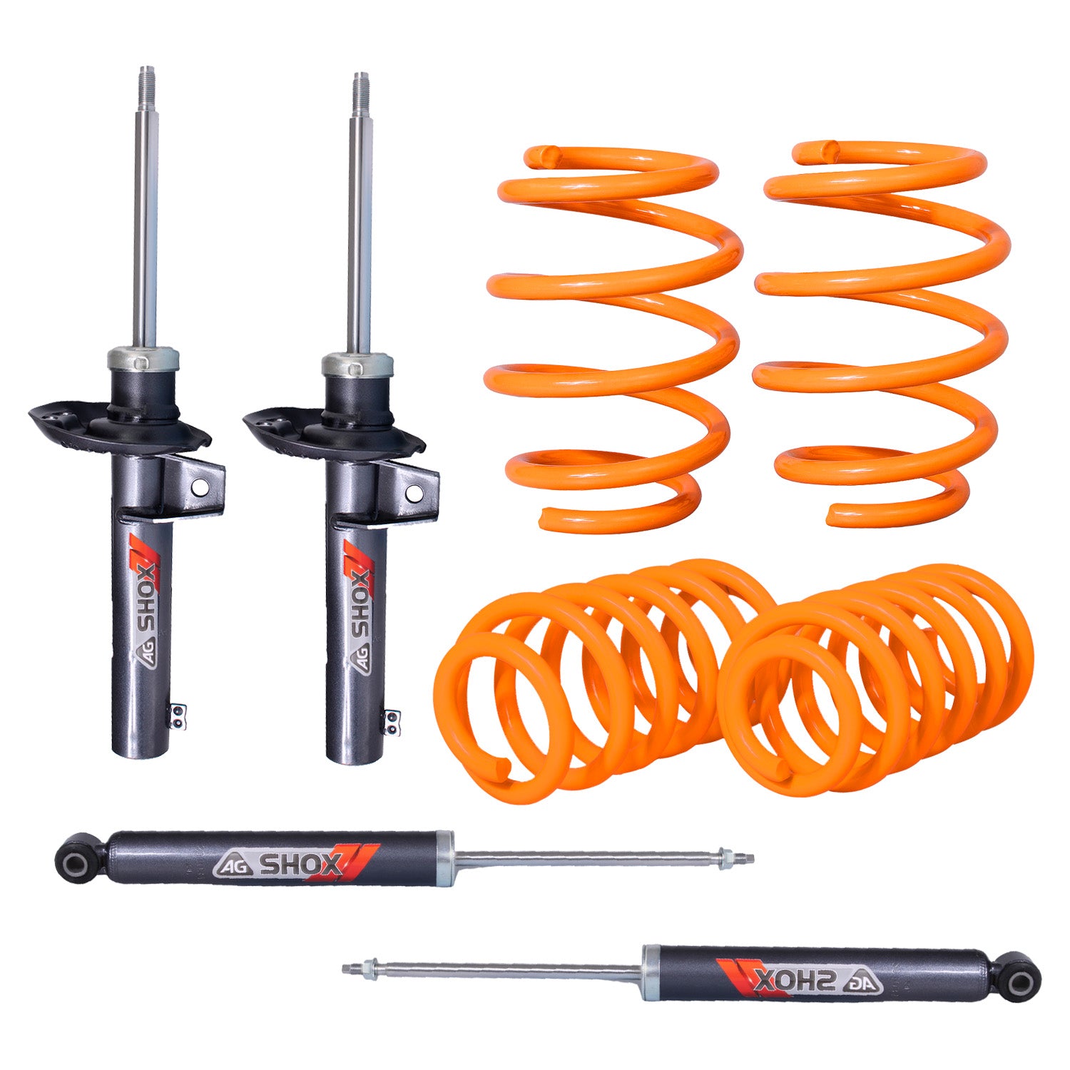 Kit Deportivo Resortes Ag Xtreme y Amortiguadores Ag Shox Audi A3 50mm 03-13 Kit 8 Piezas