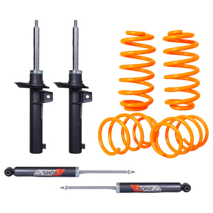 Resortes Deportivos y Amortiguadores Deportivos AG Volkswagen Jetta A7 (Carter 55 mm) (Trasero con Eje Suspensión Independiente Buje 14 mm) 2019-2024 Delanteros y Traseros