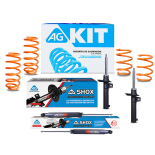Resortes Deportivos y Amortiguadores Deportivos AG Volkswagen Jetta A7 (Carter 55 mm) (Trasero con Eje Suspensión Independiente Buje 14 mm) 2019-2024 Delanteros y Traseros
