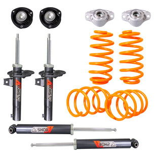 Resortes Deportivos, Amortiguadores Deportivos y Bases AG Volkswagen Jetta A7 (Carter 50 mm) (Trasero Eje Suspensión Independiente Buje 10 mm) 2019-2025 Delanteros y Traseros