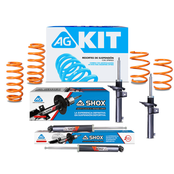 Resortes y Amortiguadores Ag Xtreme Ag Shox Audi A3 (8V) (Carter 55 mm) (Trasero Eje Suspensión Independiente Buje 10 mm) 2012 Delanteros y Traseros