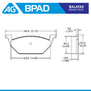 Balatas AG Bpad Volkswagen Jetta (Soccer 1, Soccer 2) 2006- Delanteras-3