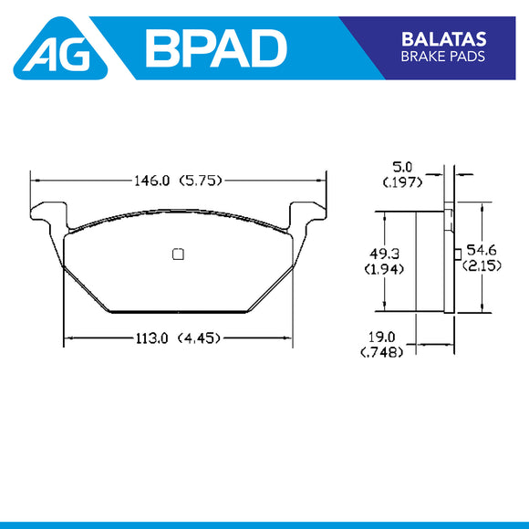Balatas AG Bpad Volkswagen Jetta (Sportline) 2002-2005 Delanteras