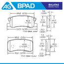 Balatas AG Bpad Chrysler Rotor Tras. 302 mm 2013-2014 Traseras-3
