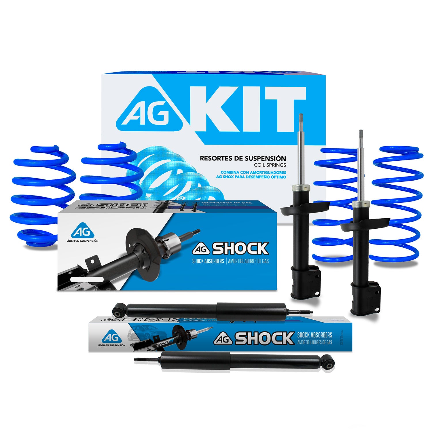 Kit Deportivo Resortes Ag Kit y Amortiguadores Originales Chevrolet Chevy 1997-2012 8 piezas