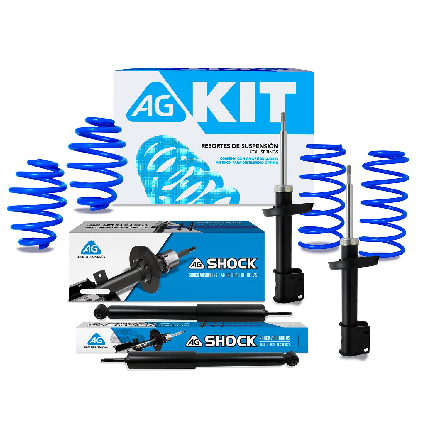 Kit Deportivo Resortes Ag Kit y Amortiguadores Originales Chevrolet Chevy 1997-2012 8 piezas