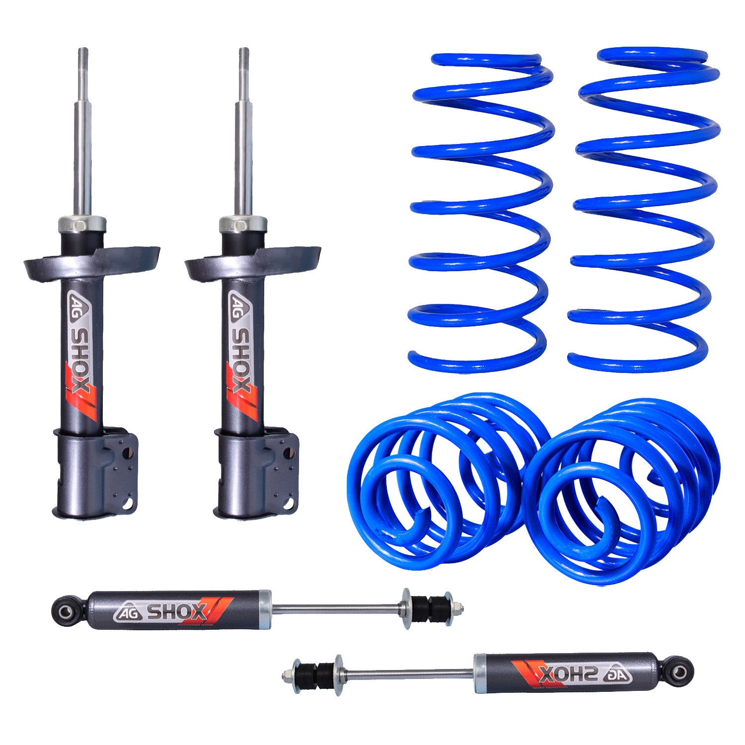 Kit Deportivo Resortes Ag Kit y Amortiguadores Ag Shox Chevrolet Chevy Todos Kit 8 Piezas
