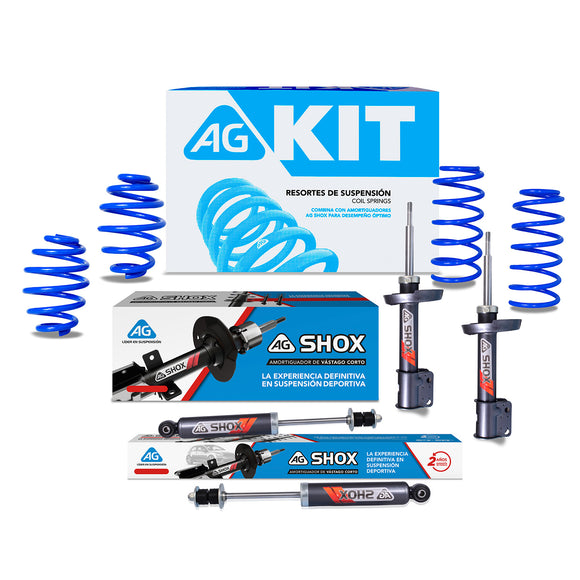 Kit Deportivo Resortes Ag Kit y Amortiguadores Ag Shox Chevrolet Chevy Todos Kit 8 Piezas