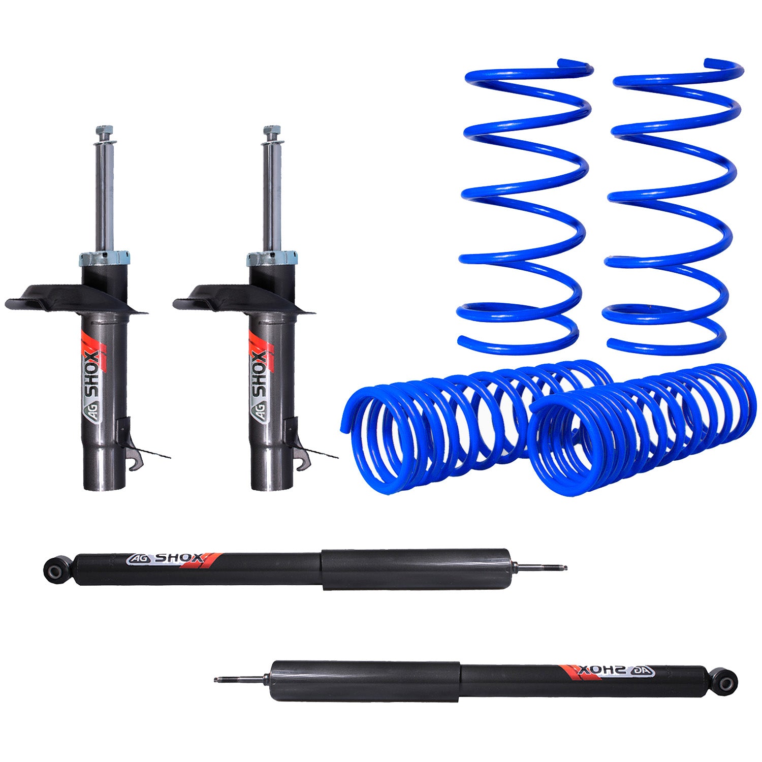 Kit Deportivo Resortes Ag Kit y Amortiguadores Ag Shox Ford Focus 00-08 Kit 8 Piezas
