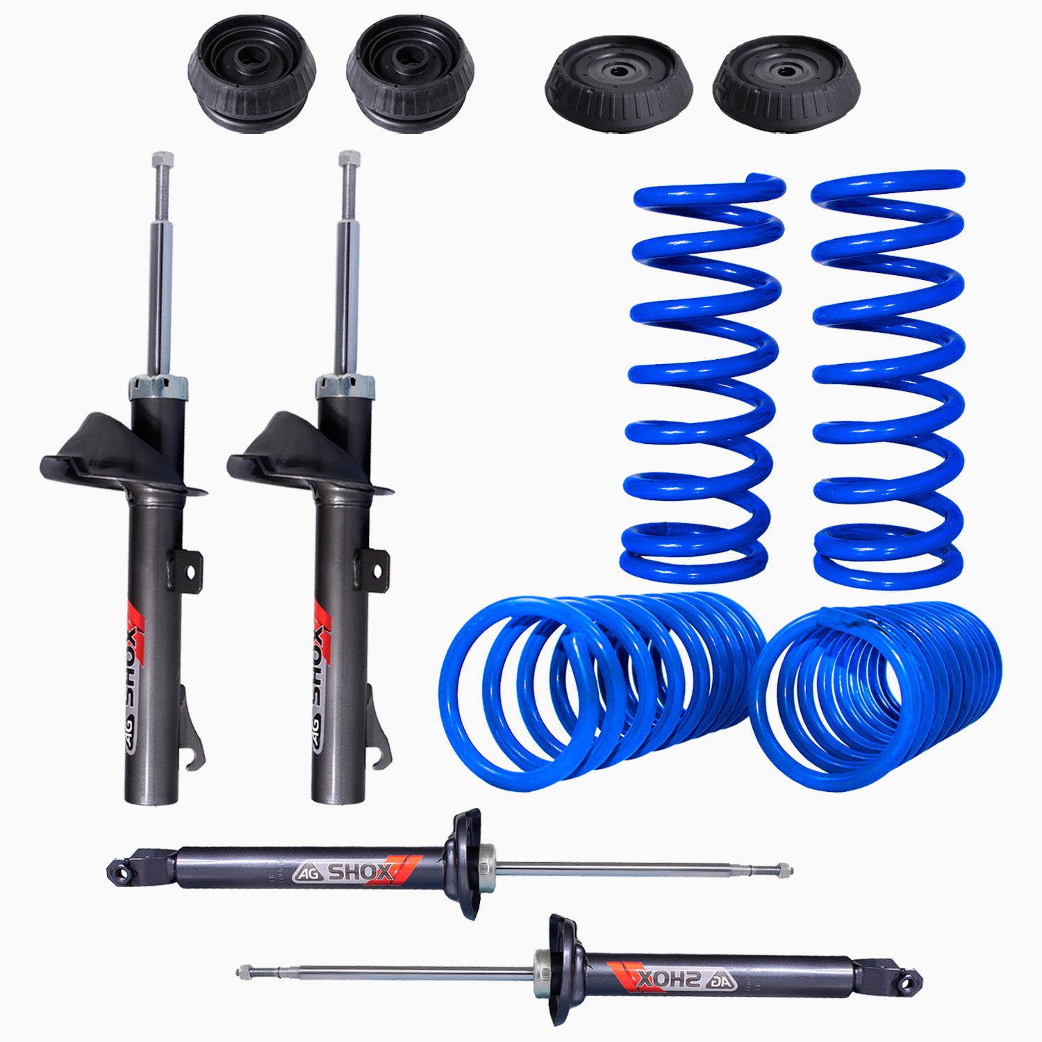 Kit Deportivo Resortes, Amortiguadores y Bases Ford Ka 2001-2008 Delanteros y Traseros