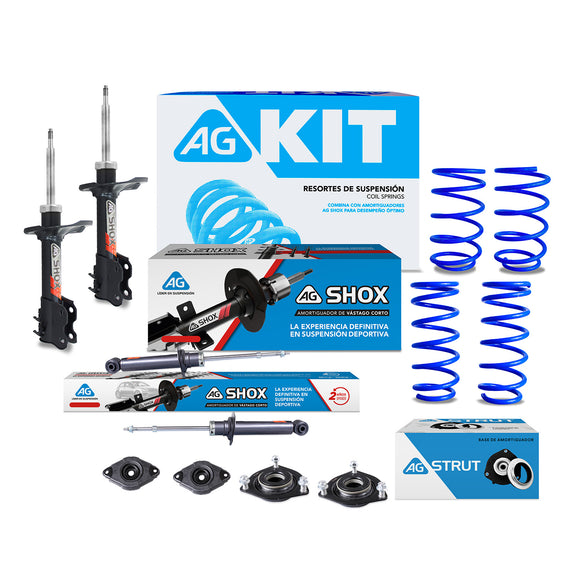 Kit Deportivo Resortes, Amortiguadores y Bases Nissan Sentra 2002-2006 Delanteros y Traseros