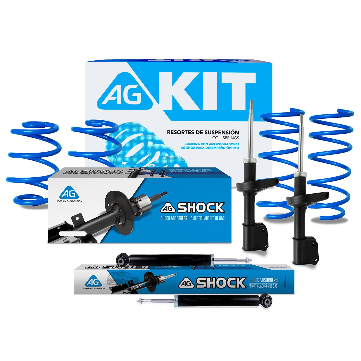 Kit Deportivo Resortes Ag Kit y Amortiguadores Originales Nissan Platina 2001-2011 8 piezas