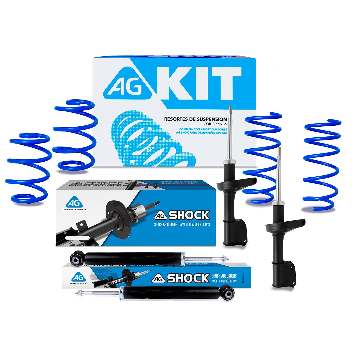 Kit Deportivo Resortes Ag Kit y Amortiguadores Originales Nissan Platina 2001-2011 8 piezas