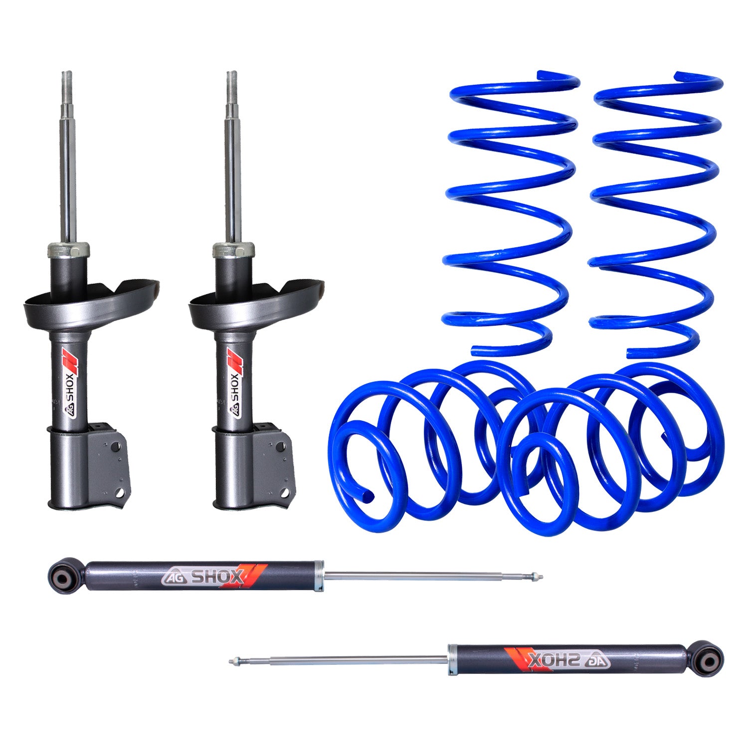 Kit Deportivo Resortes Ag Kit y Amortiguadores Ag Shox Renault Clio 04-08 Kit 8 Piezas