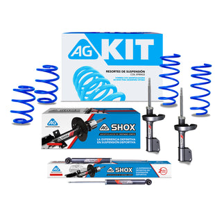 Kit Deportivo Resortes Ag Kit y Amortiguadores Ag Shox Renault Clio 04-08 Kit 8 Piezas