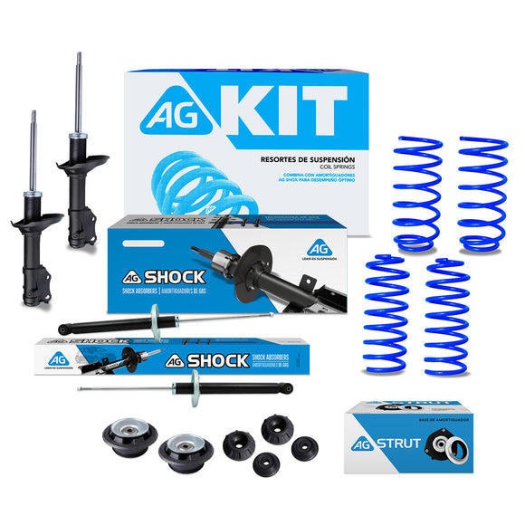 Kit Resortes Deportivos, Amortiguadores y Bases Volkswagen Jetta MK3 Aro Grande 1995-1998 12 piezas
