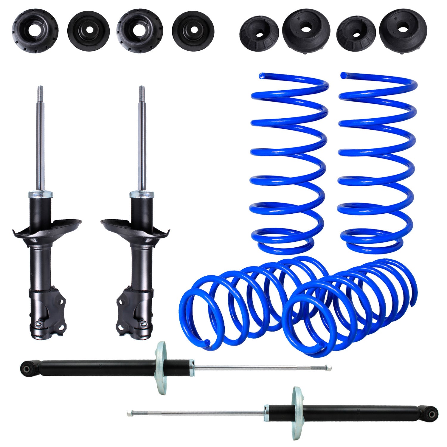 Kit Resortes Deportivos, Amortiguadores y Bases Volkswagen Golf MK3 Aro Grande 1992-1995 12 piezas