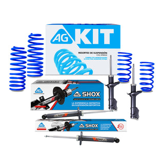 Kit Deportivo Resortes Ag Kit y Amortiguadores Ag Shox Volkswagen Jetta A2 87-91 Kit 8 Piezas