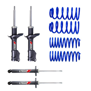 Kit Deportivo Resortes Ag Kit y Amortiguadores Ag Shox Volkswagen Jetta A2 (México, Aro Grande) 1987-1991 Kit 8 Piezas