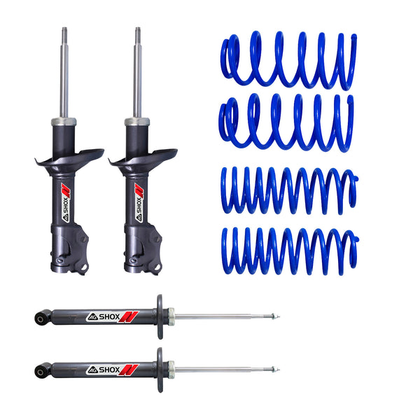 Kit Deportivo Resortes Ag Kit y Amortiguadores Ag Shox Volkswagen Jetta A2 (México, Aro Grande) 1987-1991 Kit 8 Piezas