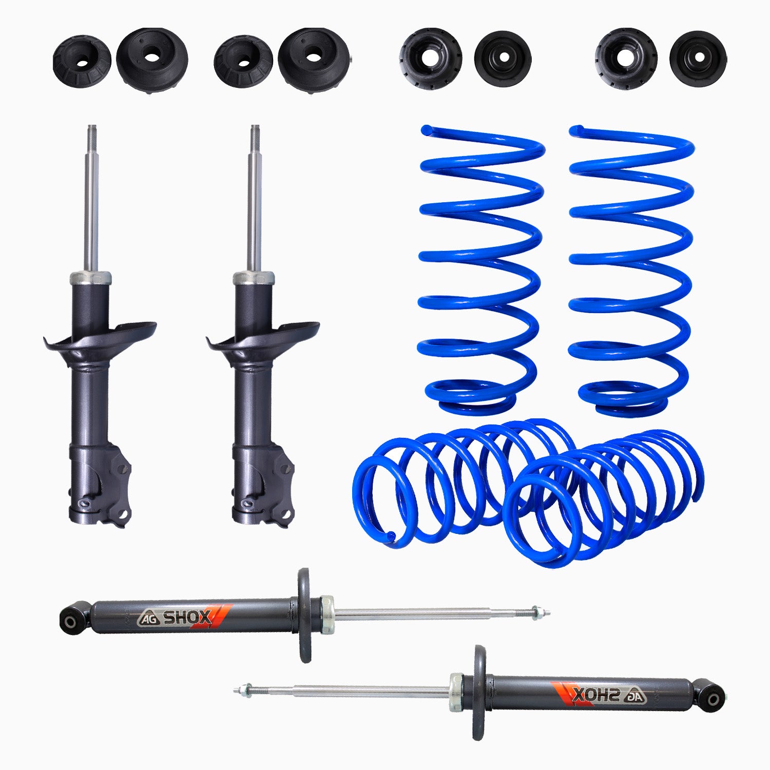 Kit Deportivo Resortes, Amortiguadores y Bases Volkswagen Jetta A3 1995-1999 Delanteros y Traseros