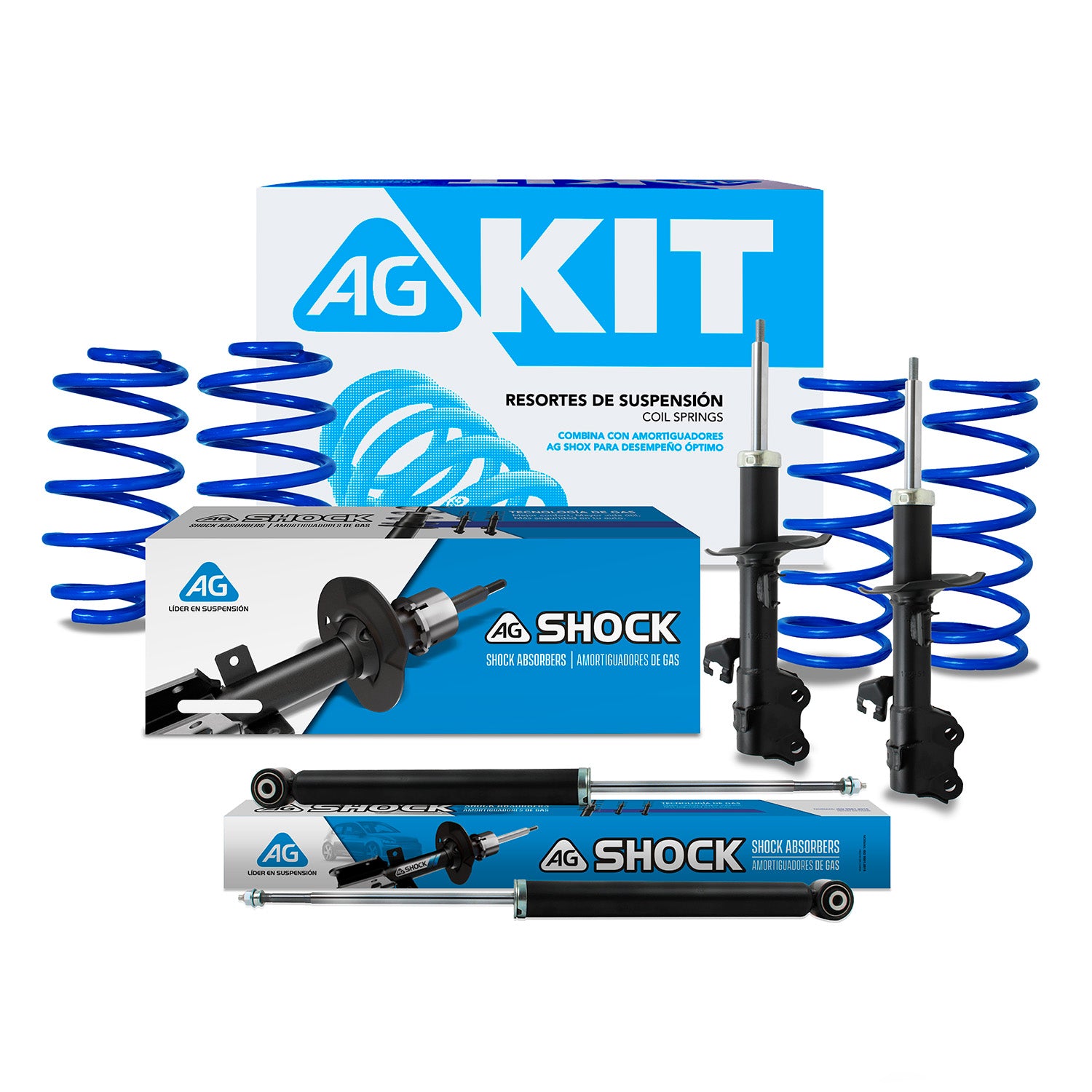 Kit Deportivo Resortes Ag Kit y Amortiguadores Originales Nissan Tiida 2006-2018 8 piezas
