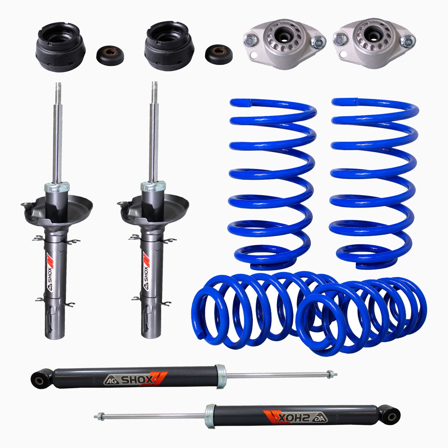 Kit Deportivo Resortes, Amortiguadores y Bases Seat Leon 1999-2005 Delanteros y Traseros