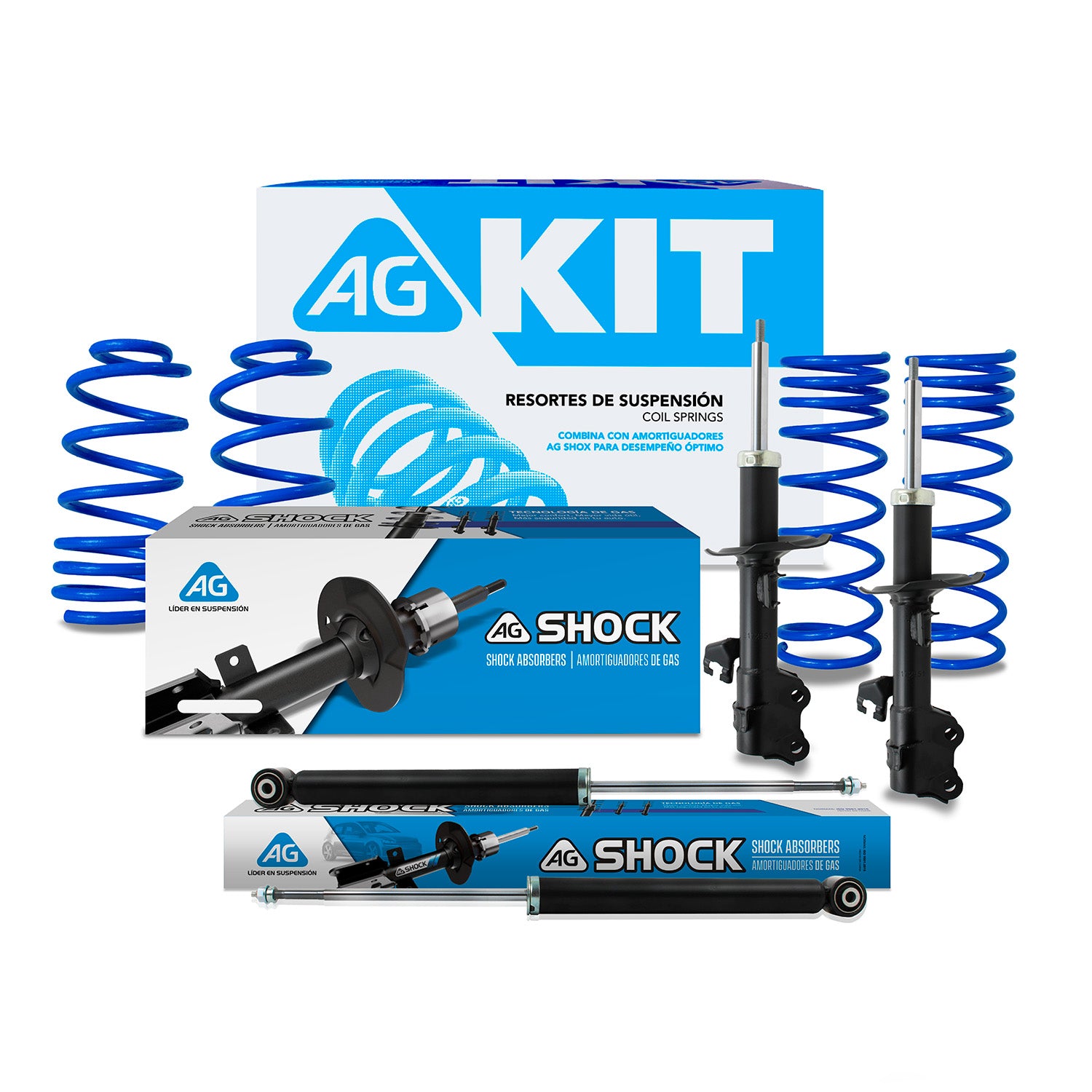 Kit Deportivo Resortes Ag Kit y Amortiguadores Originales Nissan Versa 2011-2019 8pzas