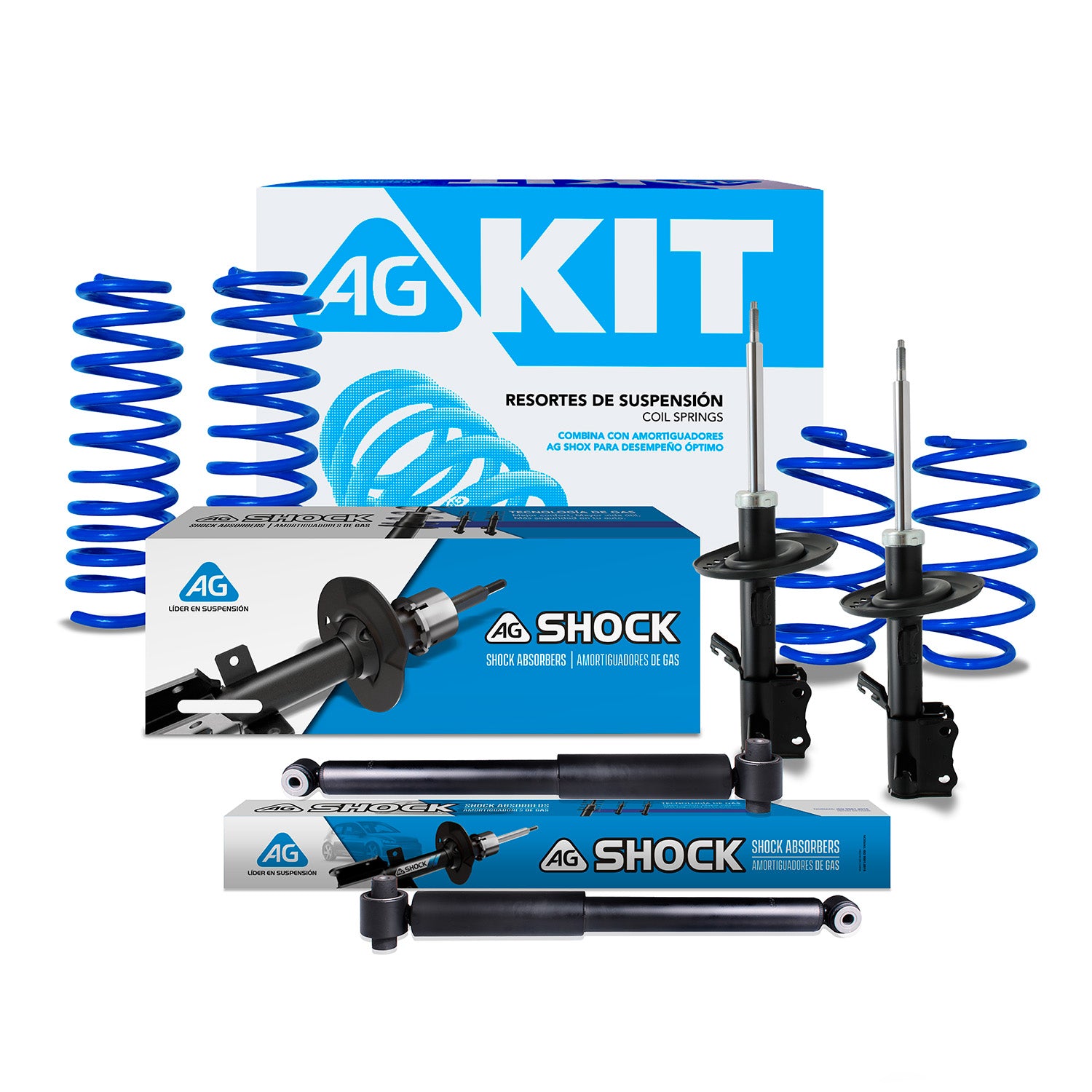 Kit Deportivo Resortes Ag Kit y Amortiguadores Originales Nissan Sentra B16 2007-2012 8 piezas