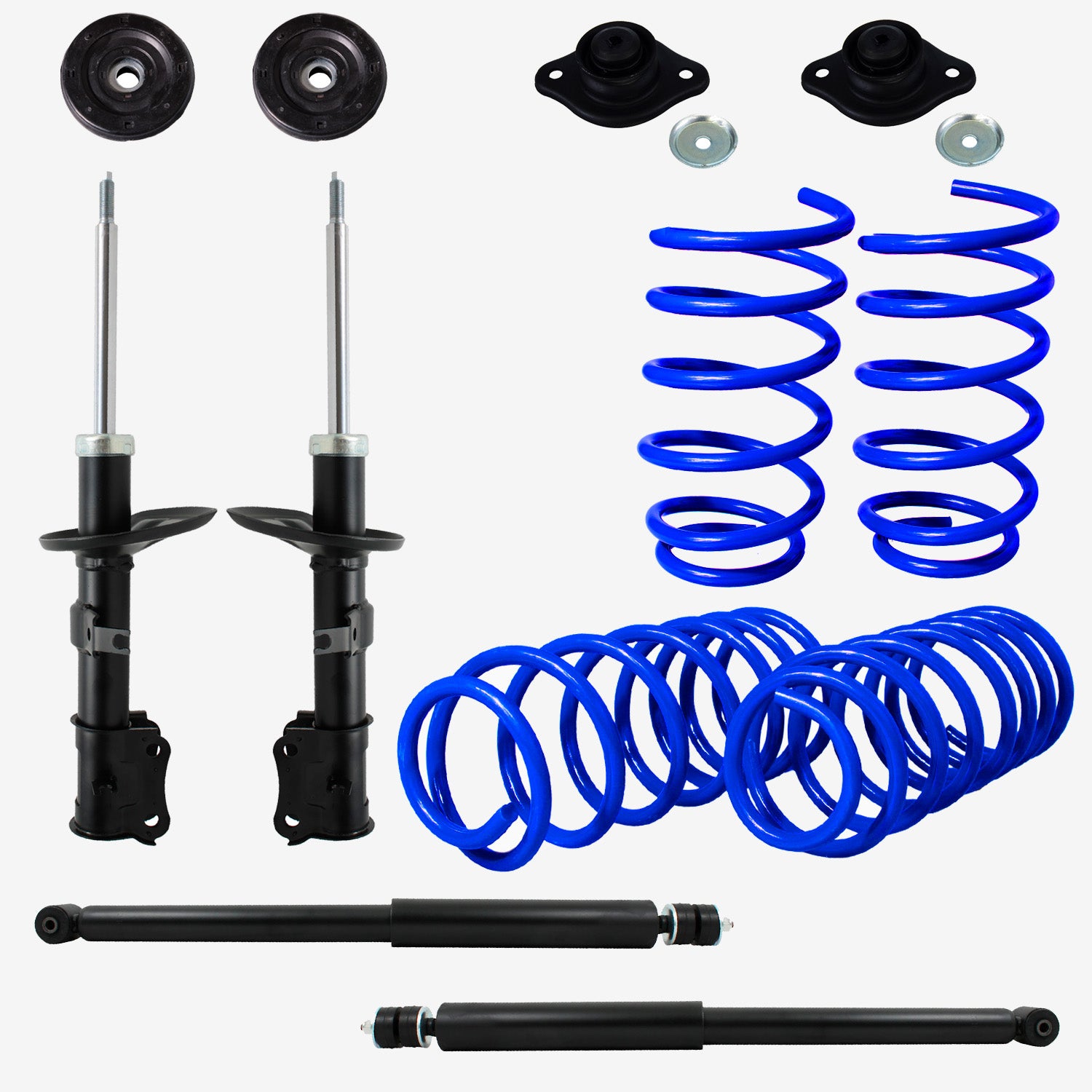 Kit Resortes Deportivos, Amortiguadores y Bases Chevrolet Aveo 2008-2015 12 piezas