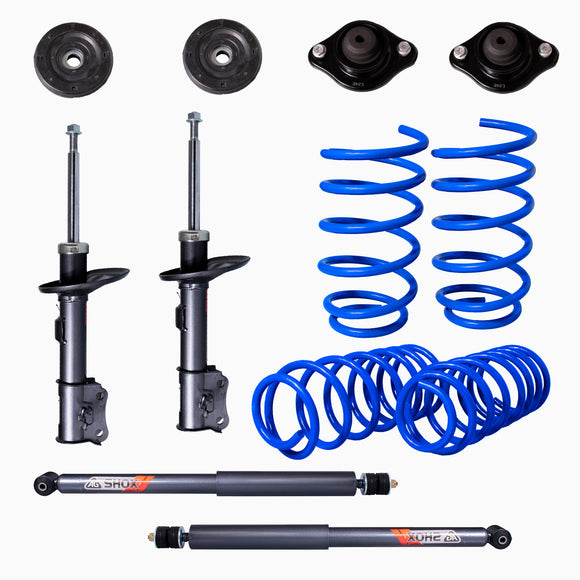 Kit Deportivo Resortes, Amortiguadores y Bases Pontiac  G3 2006-2009 Delanteros y Traseros