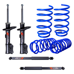 Kit Deportivo Resortes Ag Kit y Amortiguadores Ag Shox Chevrolet Aveo 2008-2017 Delanteros y Traseros