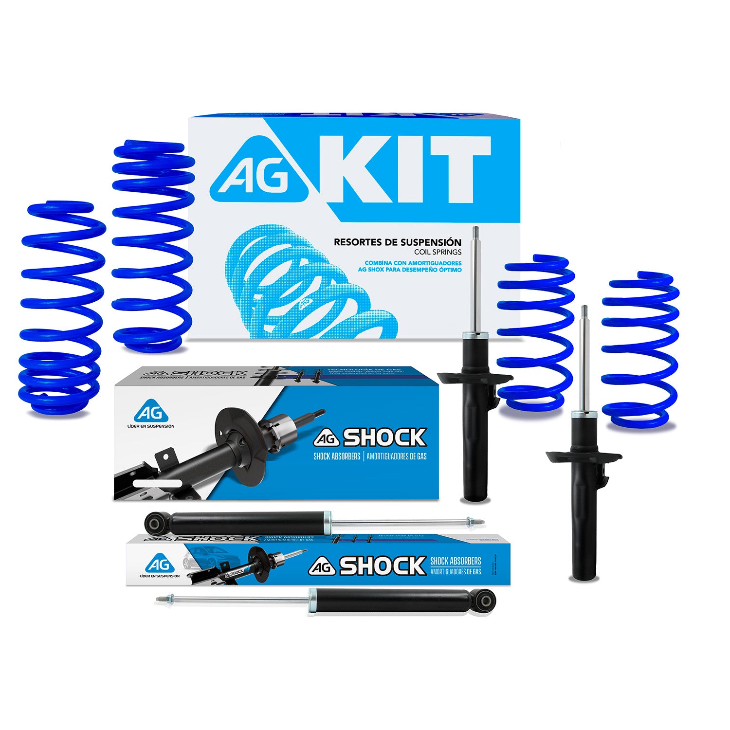 Kit Deportivo Resortes Ag Kit y Amortiguadores Originales Seat León MK2 (2.5L) 2006-2012 8 piezas