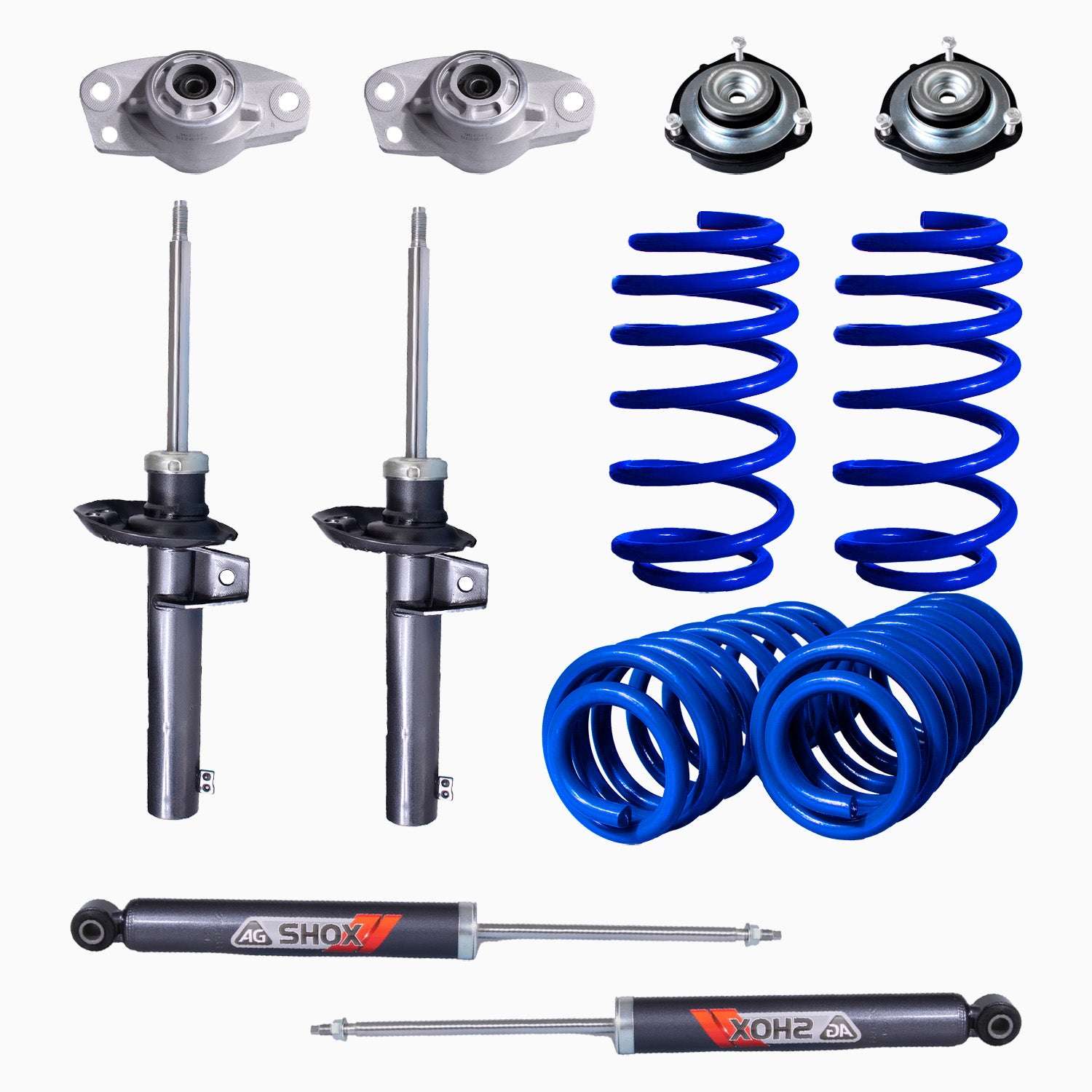 Kit Deportivo Resortes, Amortiguadores y Bases Seat Leon 50mm 2006-2012 Delanteros y Traseros