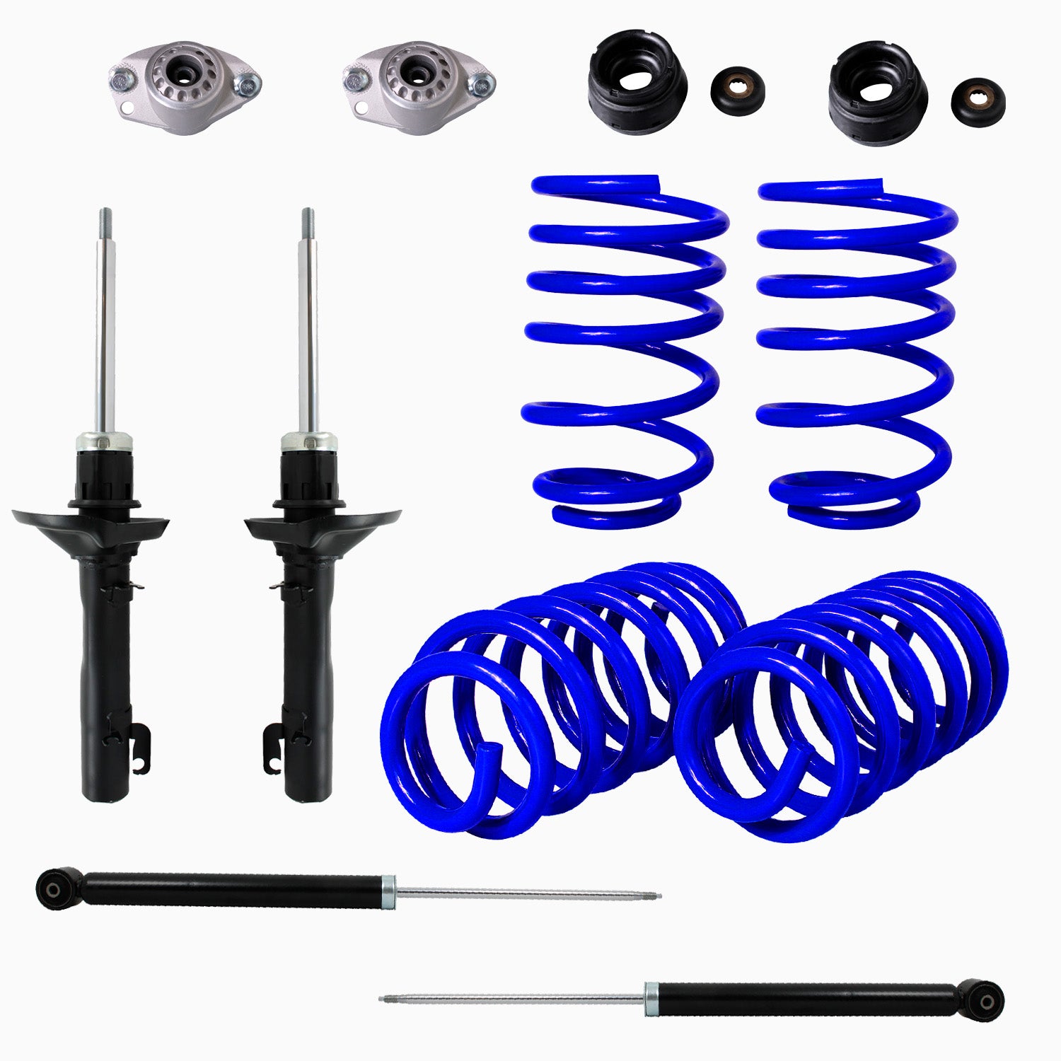 Kit Resortes Deportivos, Amortiguadores y Bases Volkswagen Beetle 1998-2011 12 piezas