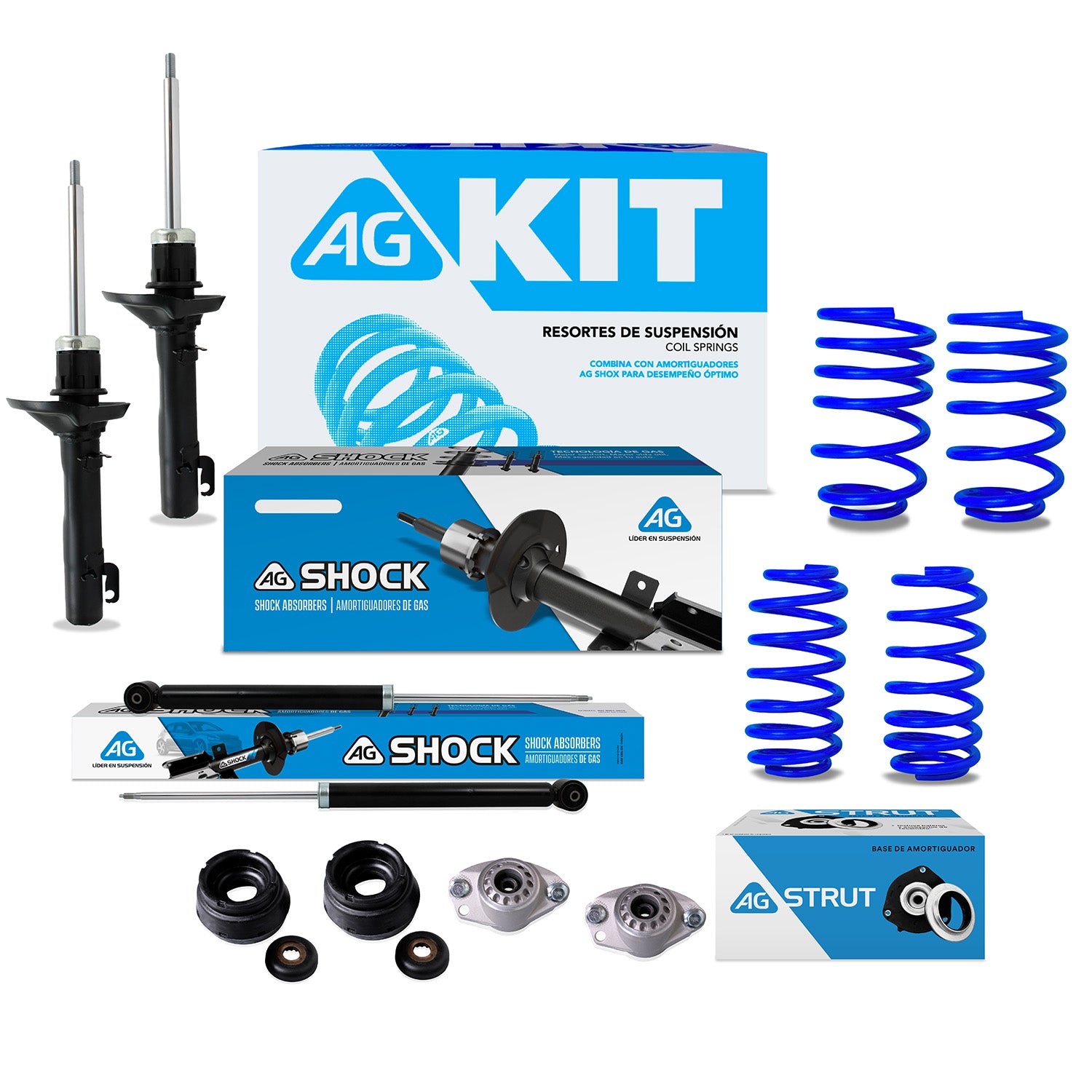 Kit Resortes Deportivos, Amortiguadores y Bases Volkswagen Beetle 1998-2011 12 piezas