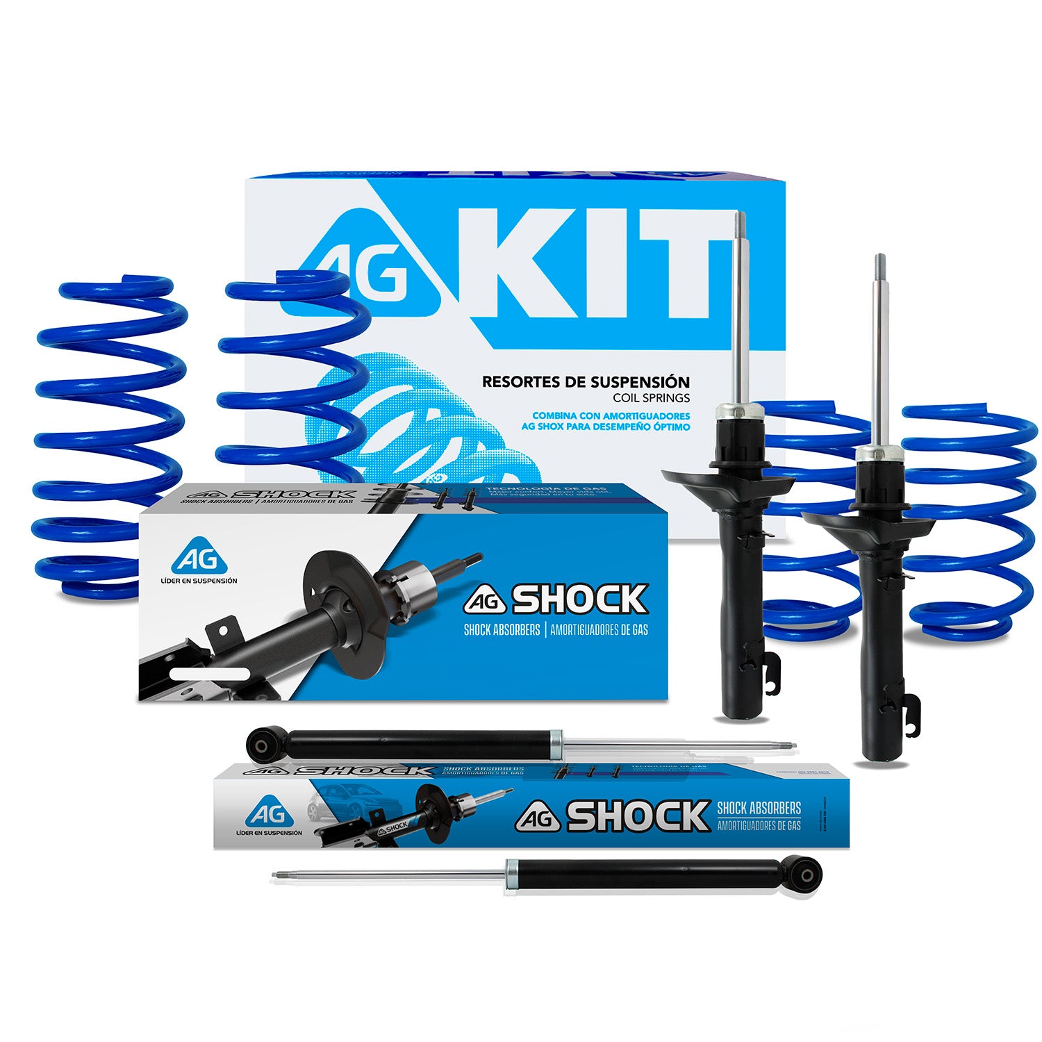 Kit Deportivo Resortes Ag Kit y Amortiguadores Originales Volkswagen Beetle 1998-2011 8 piezas