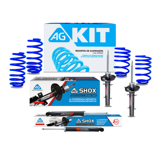 Kit Deportivo Resortes Ag Kit y Amortiguadores Ag Shox Volkswagen Beetle 99-11 Kit 8 Piezas