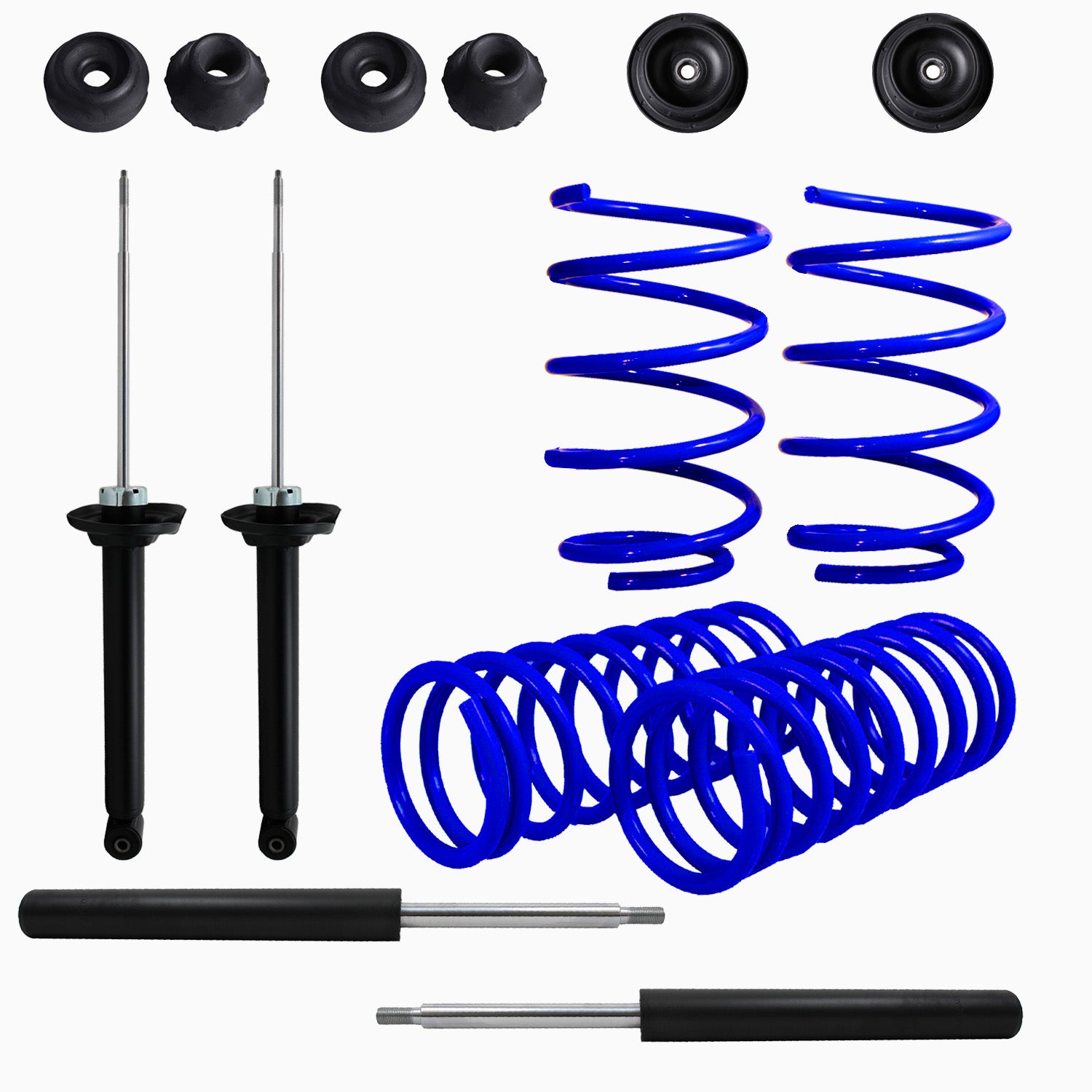Kit Resortes Deportivos, Amortiguadores y Bases Volkswagen Pointer 1996-2009 12 piezas