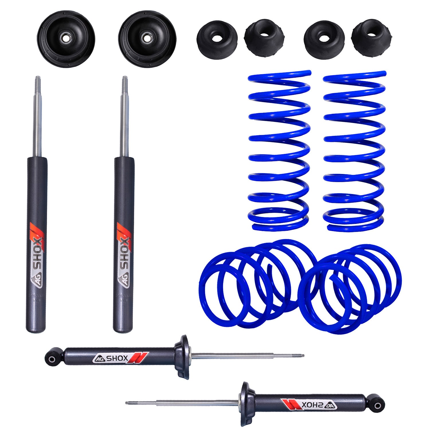 Kit Deportivo Resortes, Amortiguadores y Bases Volkswagen Pointer 1997-2008 Delanteros y Traseros