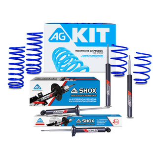 Kit Deportivo Resortes Ag Kit y Amortiguadores Ag Shox Volkswagen Pointer todos Kit 8 Piezas