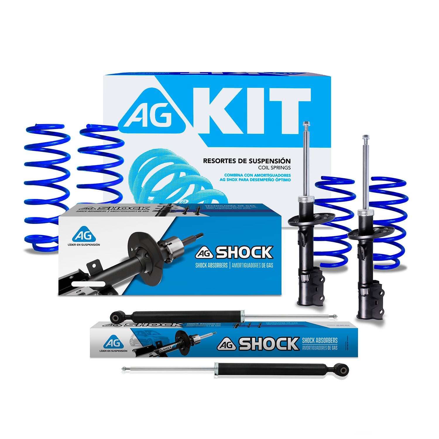 Kit Deportivo Resortes Ag Kit y Amortiguadores Originales Ford Fiesta 2014-2019 8 piezas